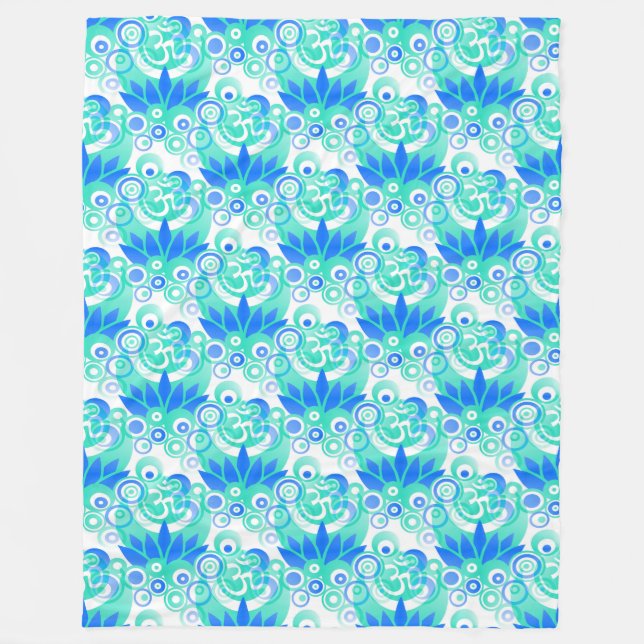 Manta Polar Símbolos espirituales Om Lotus - patrón ininterrum (Anverso)