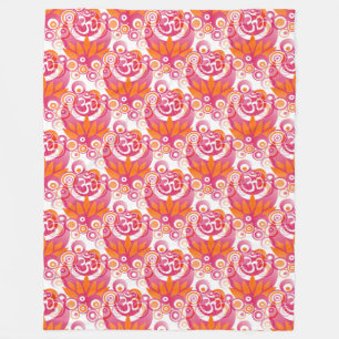 Manta Polar Símbolos espirituales Om Lotus - patrón sin fisura