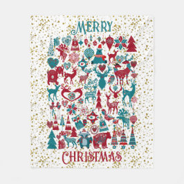 Manta Polar Símbolos navideños Scandia Merry Nordic Scandinavi