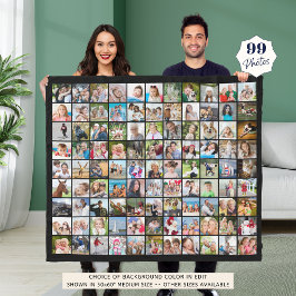 Manta Polar Simple 99 cuadrados de Collage de fotos negro