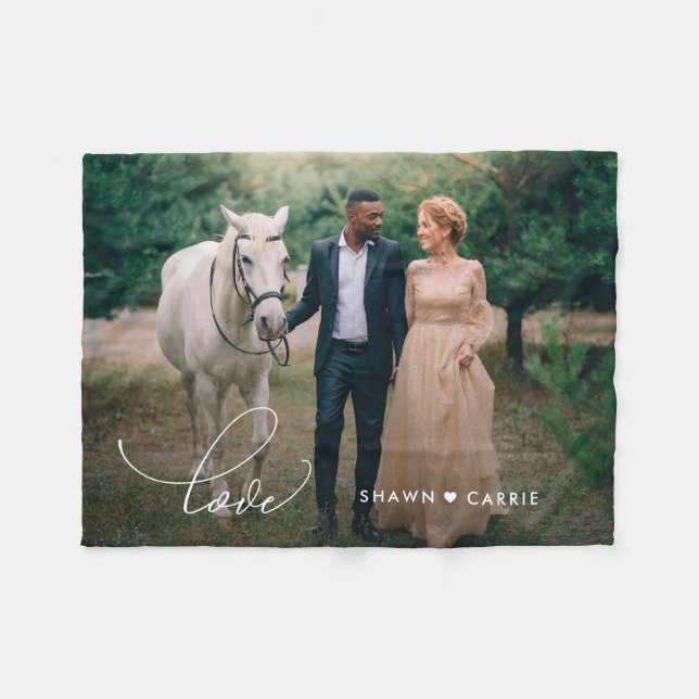 Manta Polar Simple Amor Editable Color Personalizado (Frente (Horizontal))