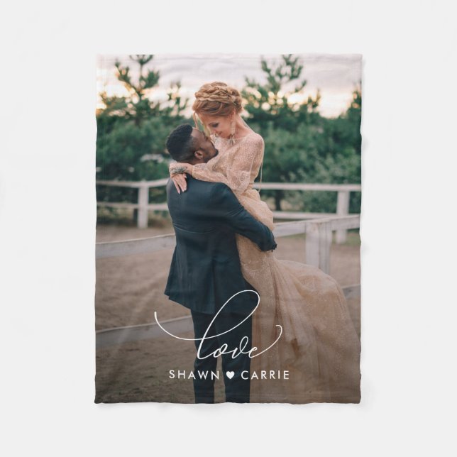 Manta Polar Simple Amor Editable Color Personalizado (Anverso)