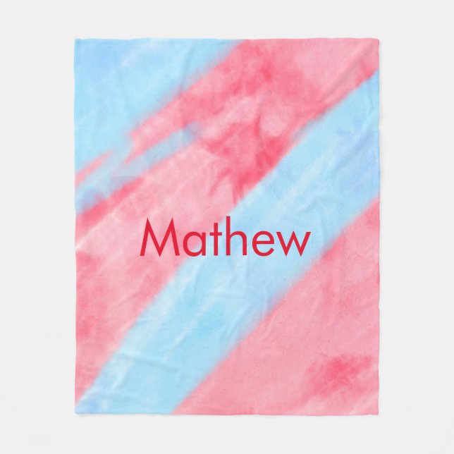 Manta Polar simple initial letter monogram add your name red b (Anverso)