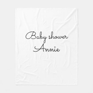 Manta Polar simple minimal agrega tu nombre texto baby shower 