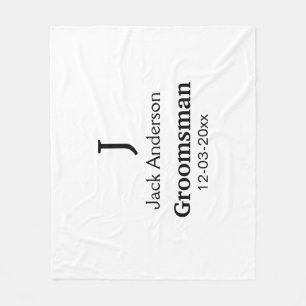 Manta Polar SIMPLE MINIMAL añada tu nombre personalizado groom