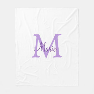 Manta Polar simple minimal añadir nombre monograma rosa rojo