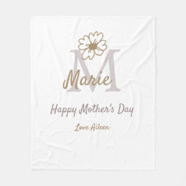 Manta Polar simple minimal mother's day monogram golden gray f
