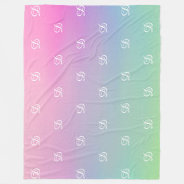 Manta Polar simple y moderno bebé rosa monogramado inicial