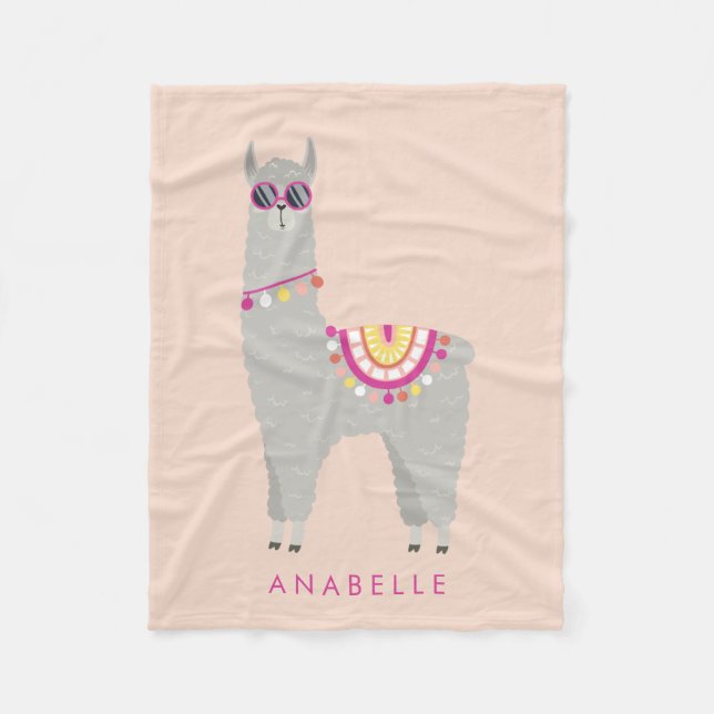 Manta Polar Sin problema - Llama - Niños personalizados (Anverso)