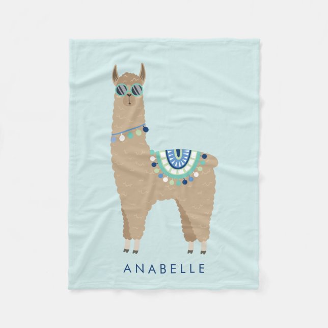 Manta Polar Sin problema - Llama - Niños personalizados (Anverso)