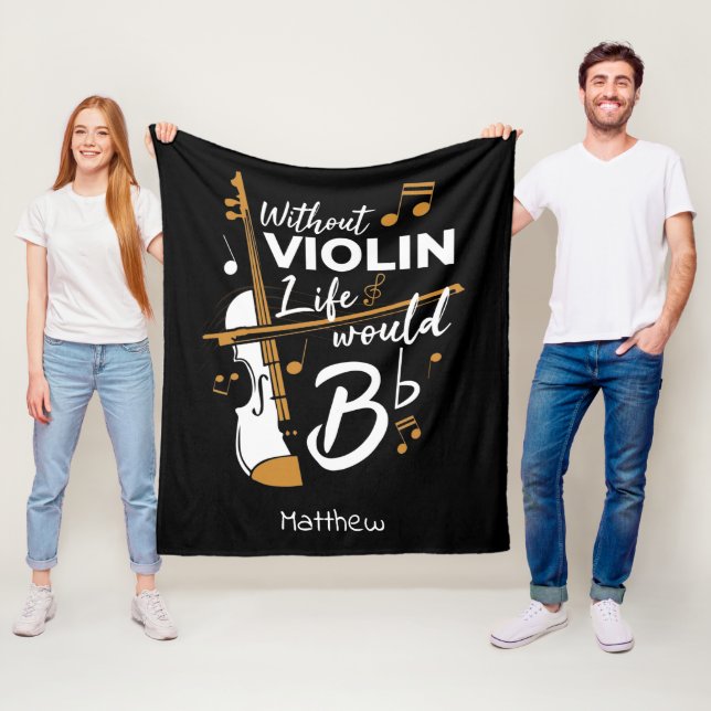 Manta Polar Sin Violín, la vida sería violinista Personalizado (In situ)