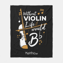 Manta Polar Sin Violín, la vida sería violinista Personalizado
