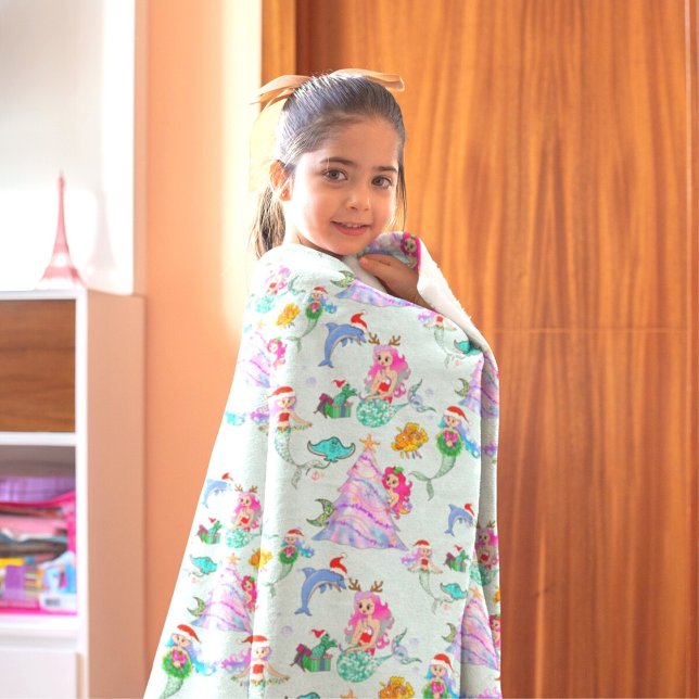 Manta Polar Sirena celebrando a Navidades con amigos (Subido por el creador)