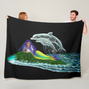 Manta Polar Sirena con delfines