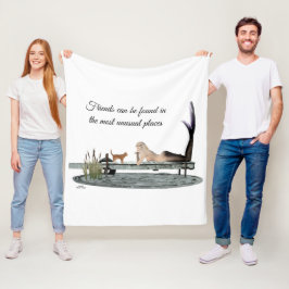 Manta Polar Sirena En Bote Dock Fleece Blanket