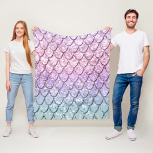 Manta Polar Sirenita escala en Purpurina de Chicas unicornios