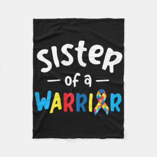 Manta Polar Sister Of A Warrior - Autism Awareness Gift 