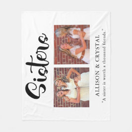 Manta Polar  Sisters Calligraphy 2 Collage de fotos Cita Regal