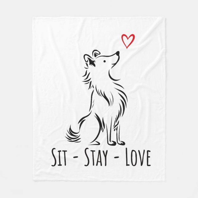 Manta Polar Sit-Stay-Love Sheltie (Anverso)