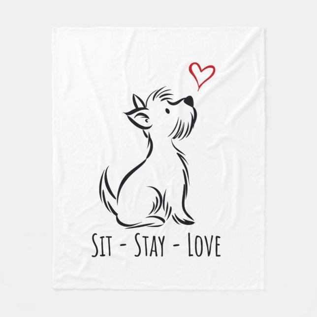 Manta Polar Sit-Stay-Love Westie (Anverso)