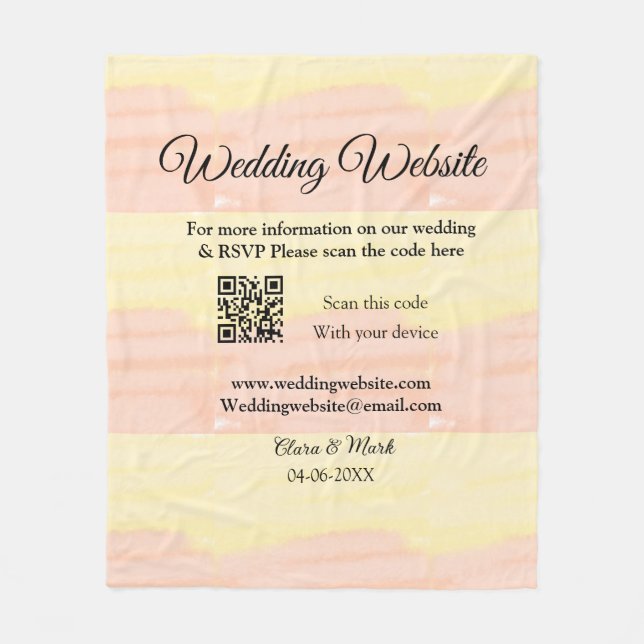 Manta Polar sitio web del boda agregar código Q R exploración  (Anverso)