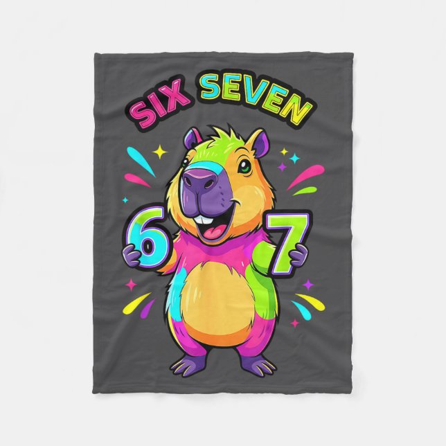 Manta Polar Six Cartoon Seven 67 Capybara Trendy (Anverso)