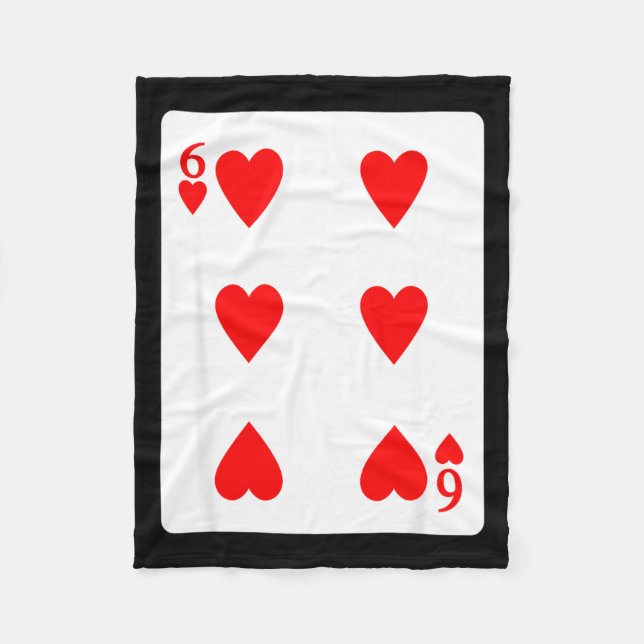 Manta Polar Six Of Hearts Playing Card Valentine Costume  (Anverso)