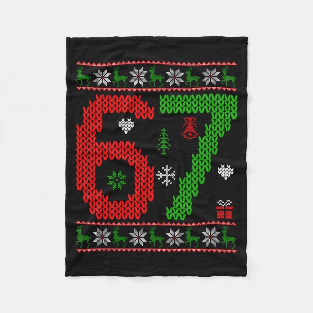 Manta Polar Six Seven Ugly Christmas Sweater 67 Meme Xmas Boys (Anverso)