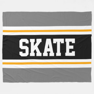 Manta Polar SKATE Bandas de Carreras blanca gris y ancha