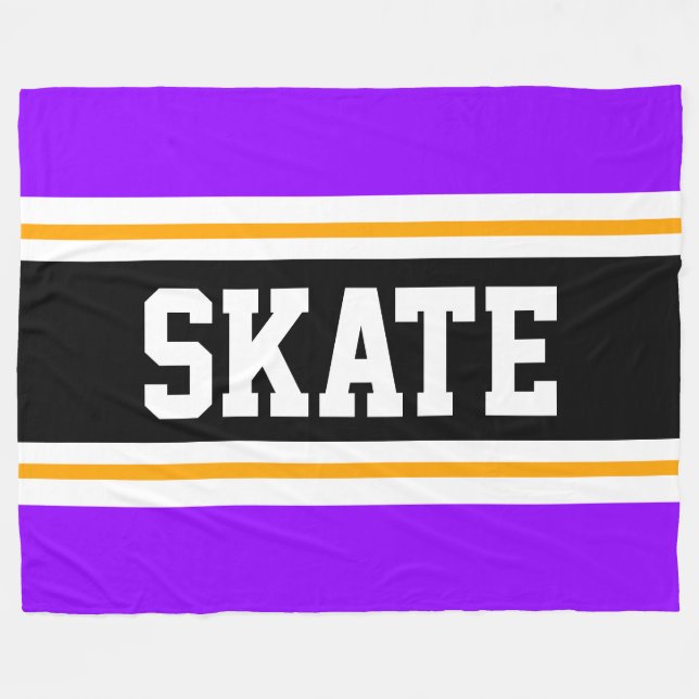 Manta Polar SKATE Fun Wide Bright Purple Black Strips Carreras (Frente (Horizontal))