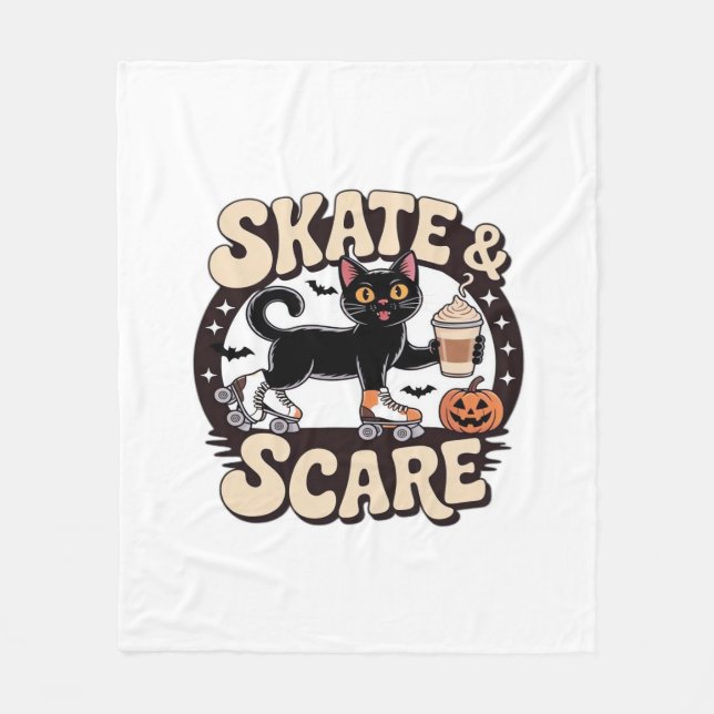 Manta Polar Skate & Scare - Patinaje Patrocinador Cuto Negro (Anverso)
