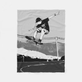 Manta Polar Skateboarder Obteniendo Aire - Diseño Skateboarder