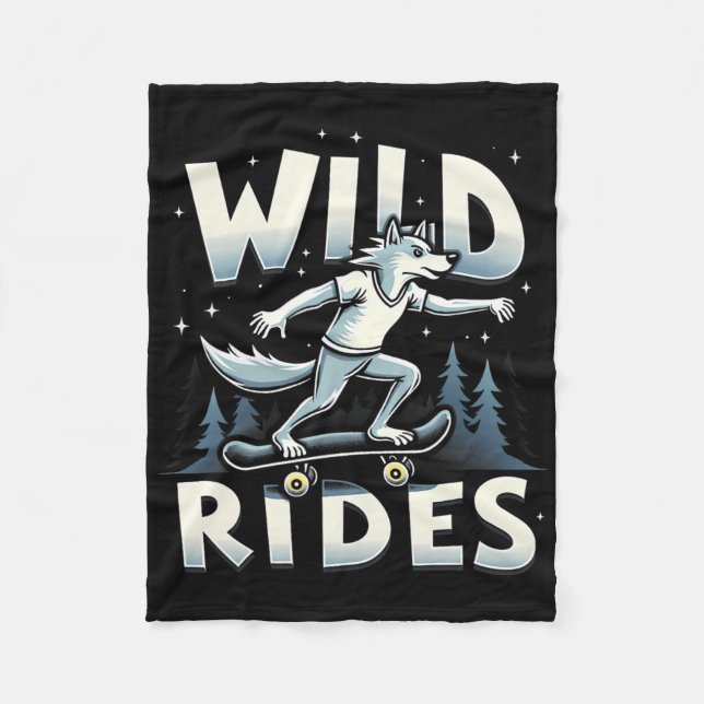 Manta Polar Skateboarding Wolf Spirit Animal Wolf Wild Rides  (Anverso)