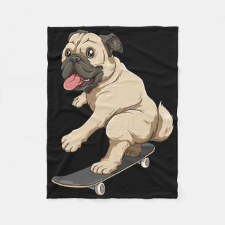 Manta Polar Skating Pug On Skateboard Funny Skateboarding Pug 