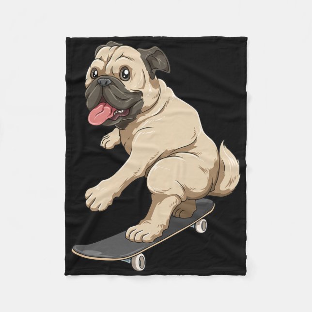 Manta Polar Skating Pug On Skateboard Funny Skateboarding Pug  (Anverso)