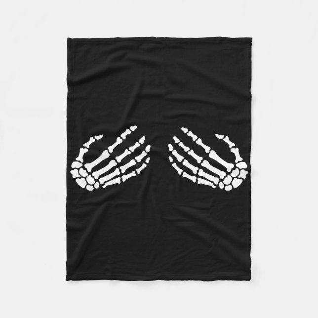 Manta Polar Skeleton Chicas de Halloween Manos divertidas Skel (Anverso)