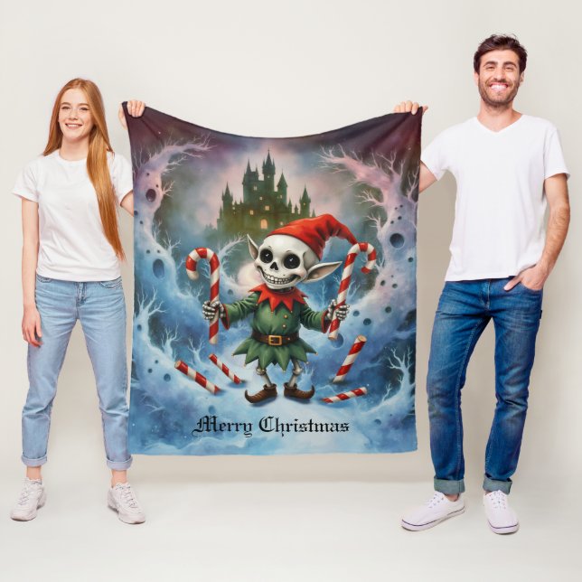 Manta Polar Skeleton Christmas Elf – Creepy Cute Dark Holiday  (In situ)