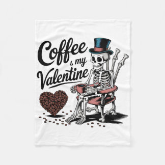 Manta Polar Skeleton Coffee Is My Valentine Funny Coffee Drink