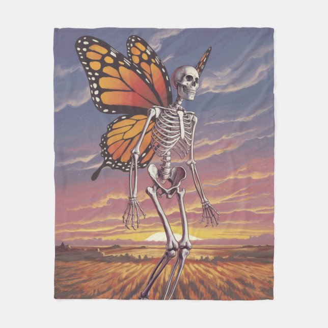 Manta Polar Skeleton con ala mariposa Diseño (Anverso)