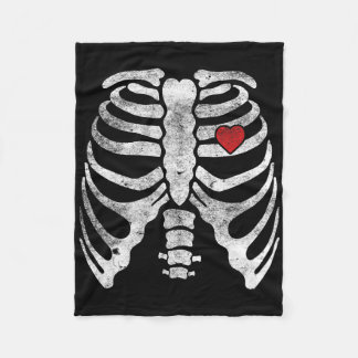 Manta Polar Skeleton Corazón Rib Cage Rayos X Niños adultos Di