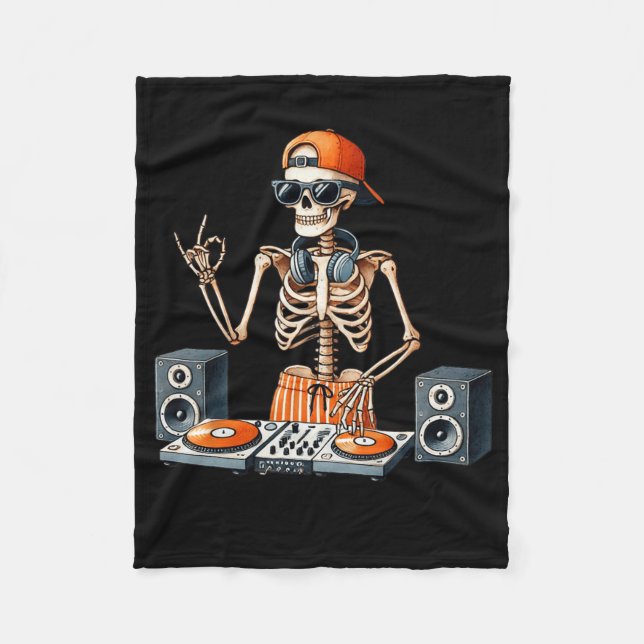 Manta Polar Skeleton Dj Halloween Costume Turntable Music Funn (Anverso)