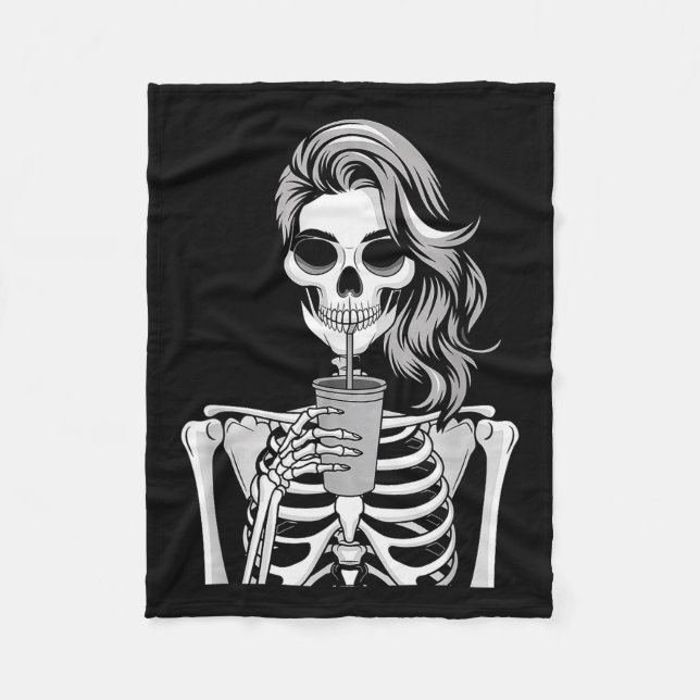 Manta Polar Skeleton Drinking Beverage Monochrome Gothic Hallo (Anverso)