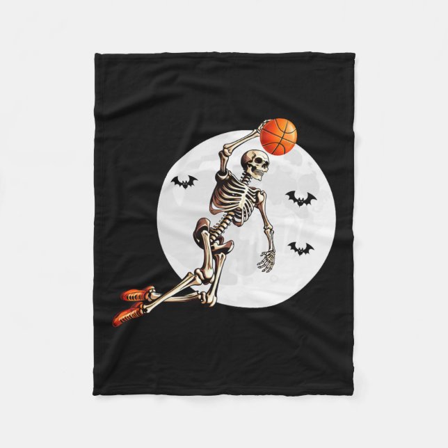 Manta Polar Skeleton Dunk Baloncestista Halloween Moon (Anverso)