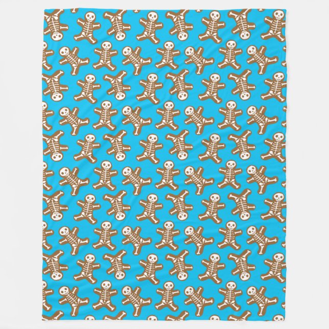 Manta Polar Skeleton Gingerbread Man Pattern (Anverso)