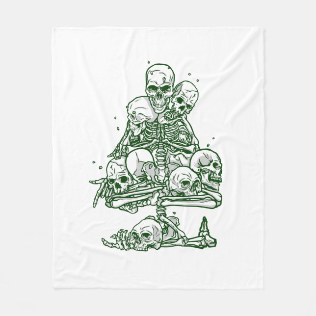 Manta Polar skeleton gothic del árbol de navidad desagradable (Anverso)