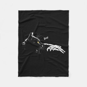 Manta Polar Skeleton Halloween Mano Boop Mascota de gatos negr