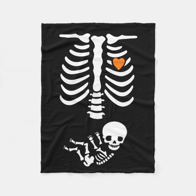 Manta Polar Skeleton Halloween Maternity Funny Pregnancy 2025  (Anverso)