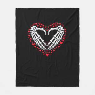 Manta Polar Skeleton Hand Heart Día de San Valentín Funny Coup
