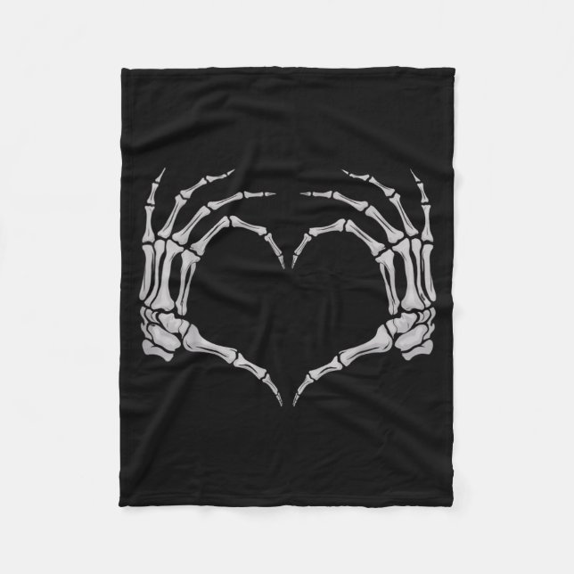 Manta Polar Skeleton Hand Heart Halloween Valentines Matching  (Anverso)