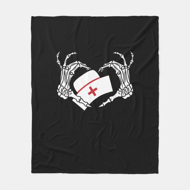 Manta Polar Skeleton Hand Heart Lazy Diy Halloween Costume Nur (Anverso)